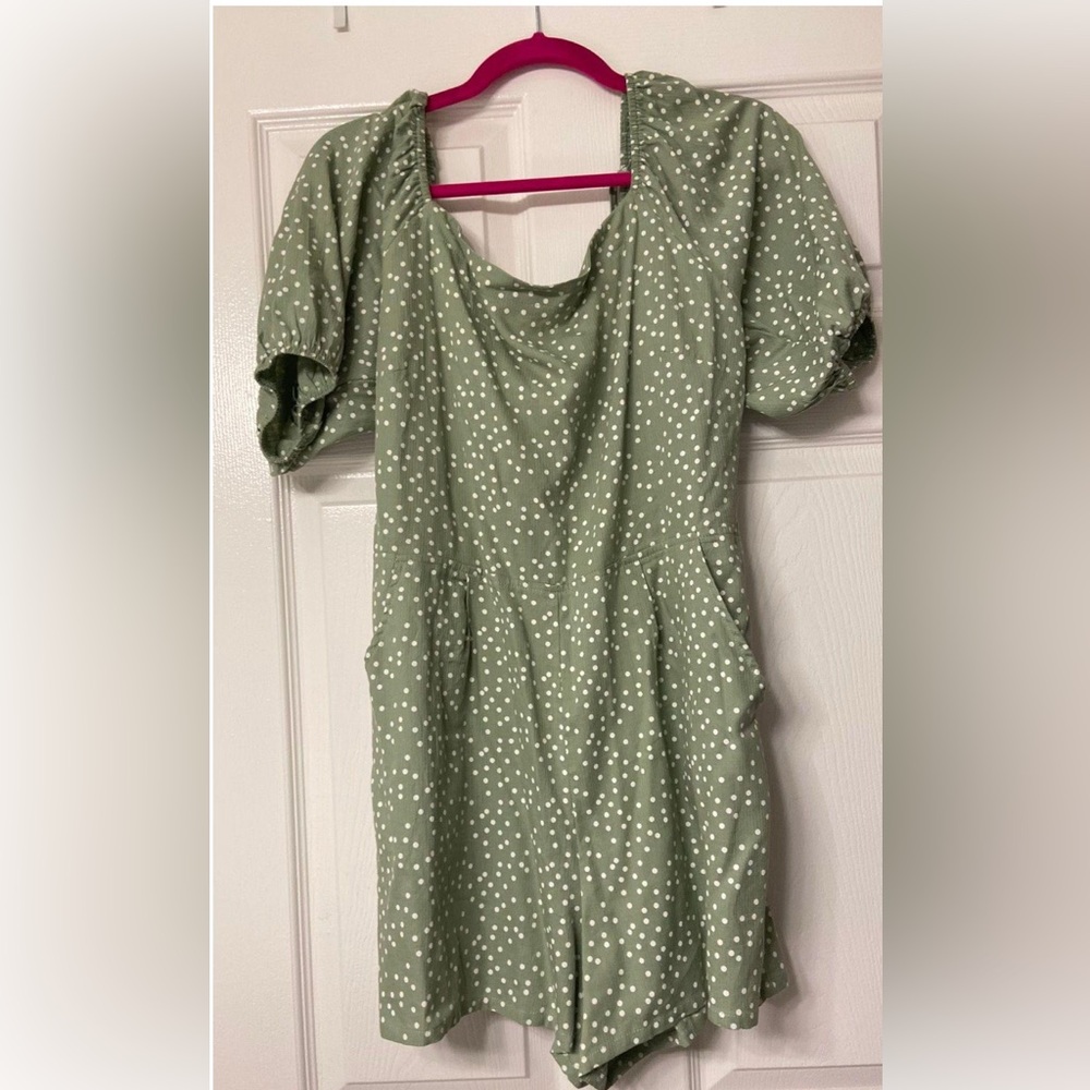 Mittoshop Green Polka Dot romper